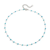 Steel Chalchite Chain Necklace