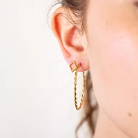 Medium Woven Thin Hoops