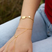 Gold Starfish Connected Ring Bracelet