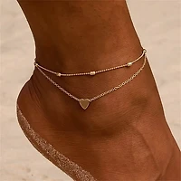 Layered Heart Anklet