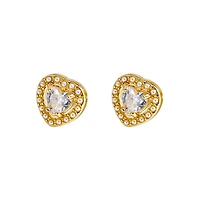 Pearl Gem Heart Studs