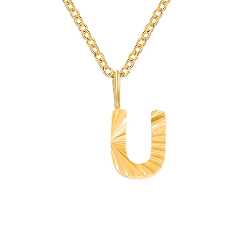 Patterned Initial Necklace (O-Z)
