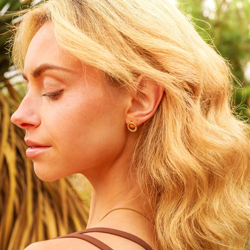 Gem Circle Studs
