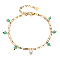 Agate Paperclip Chain Anklet