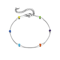 Steel Pop Dots Thin Anklet