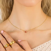 Mini Gem Heart Necklace