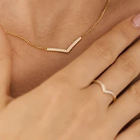 Paved Wishbone Necklace