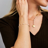 Gold Dual Size Pearl Bracelet