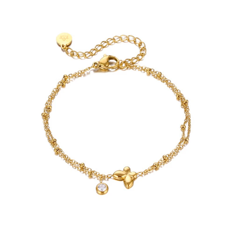 Gold Butterfly Gem Bracelet