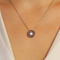 Steel Roman Clock Necklace