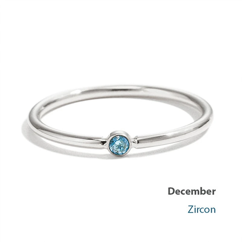 Steel Stackable Birthstone Ring