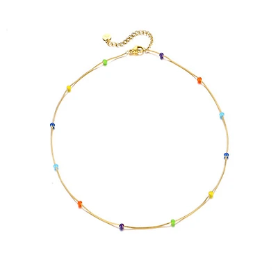 Gold Pop Dots Thin Necklace