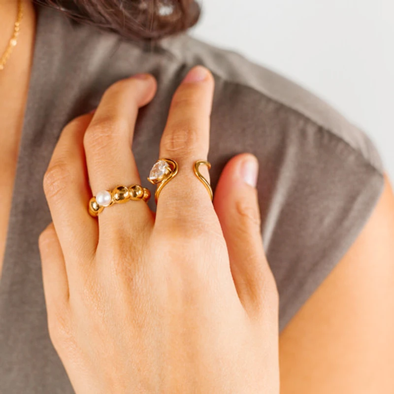 Open Front Gemstone Ring