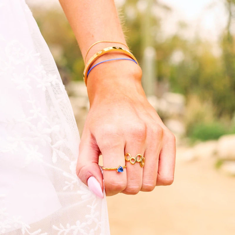 Gold Birthstone Heart Ring