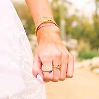 Gold Birthstone Heart Ring