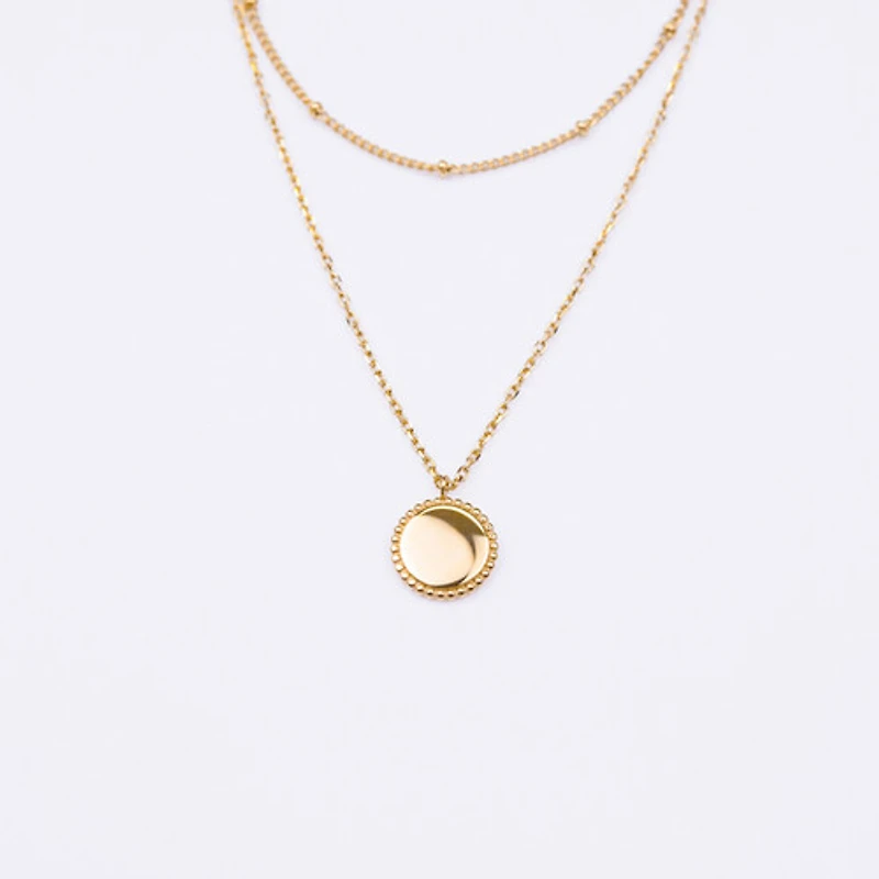 Gold Dual Layer Coin Necklace