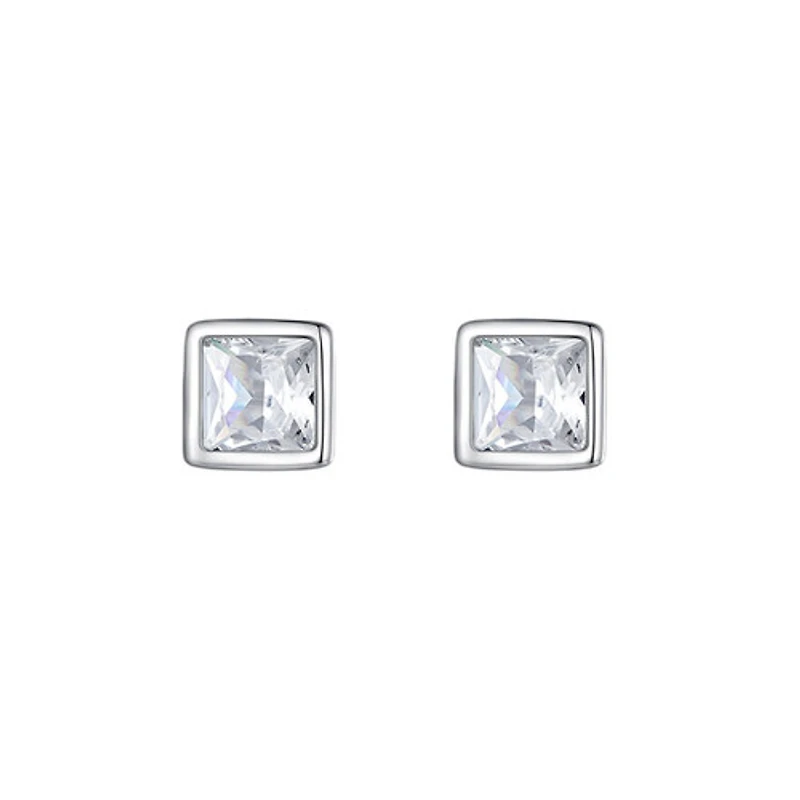 Steel Square Zirconia Studs