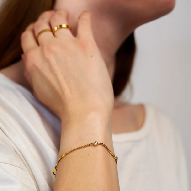 Gold Gem Chain Bracelet