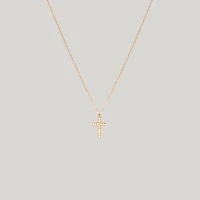 Gold Gemmed Cross Necklace