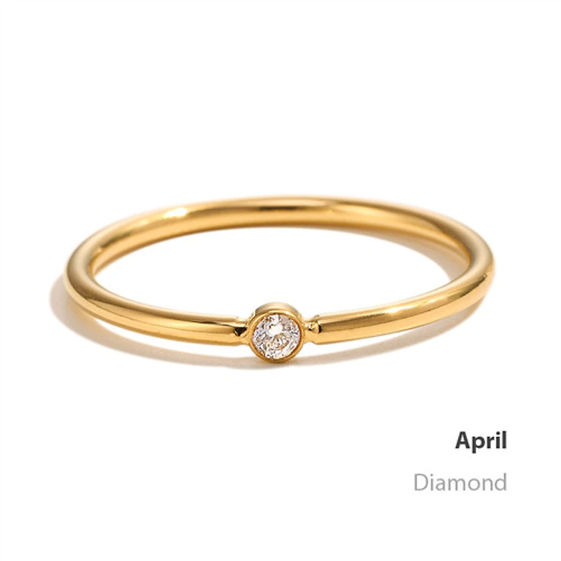 Gold Stackable Birthstone Ring