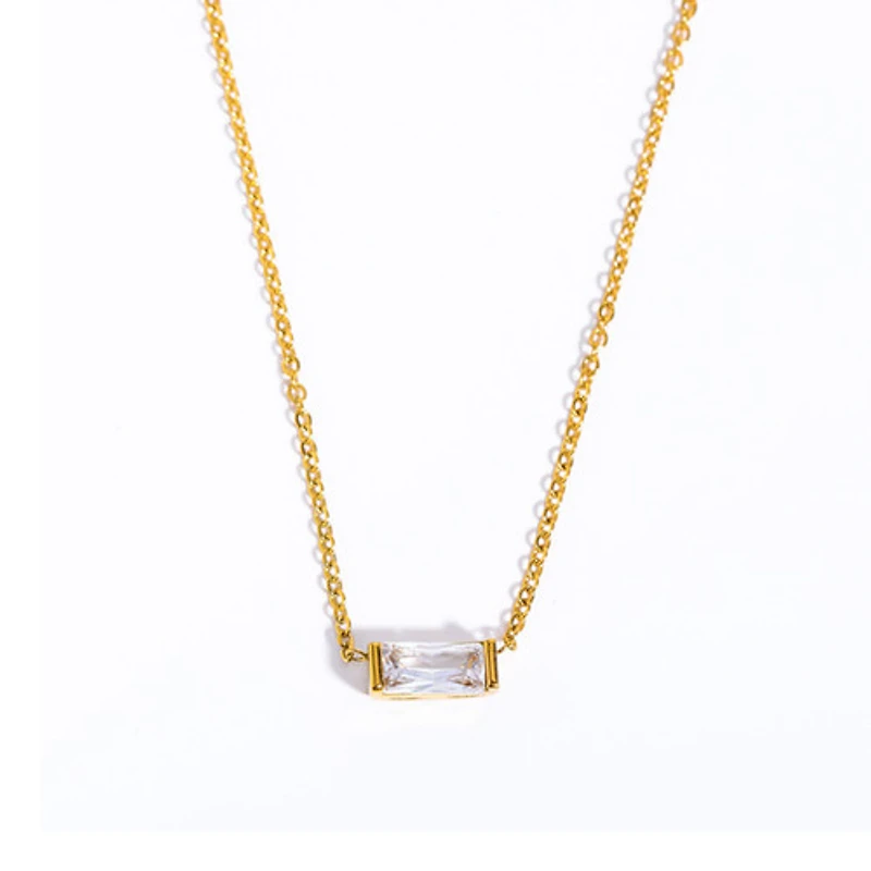 Rectangular Gem Necklace