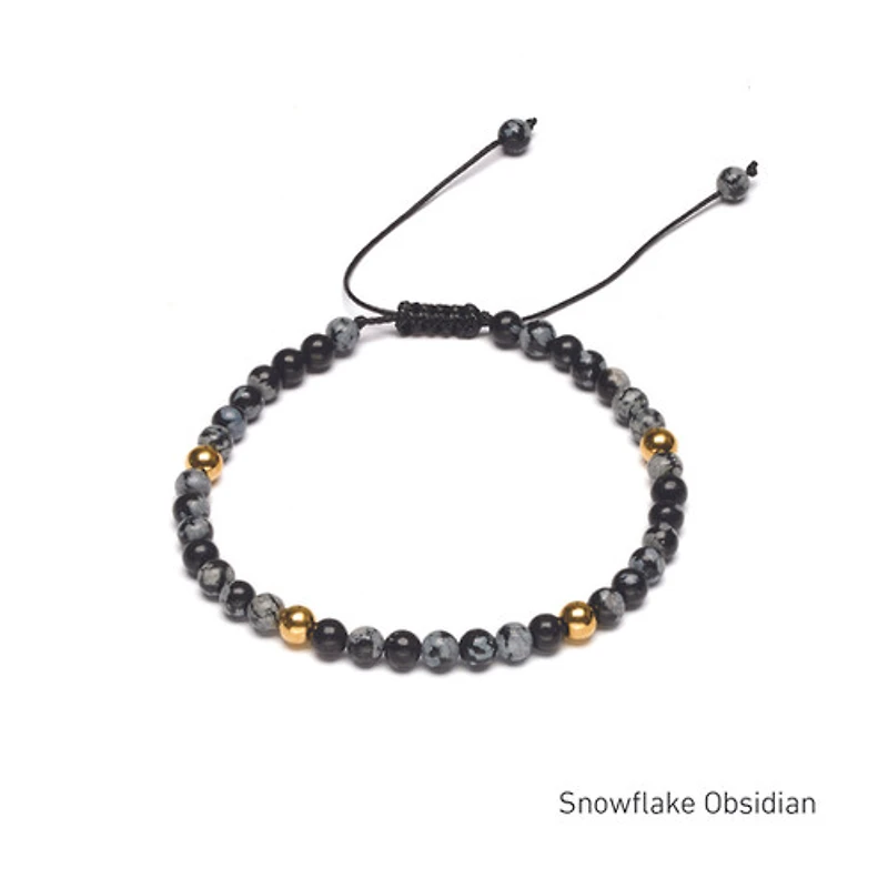 Braided Natural Crystal Bracelet (Classic Black & White)