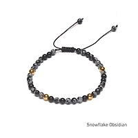Braided Natural Crystal Bracelet (Classic Black & White)