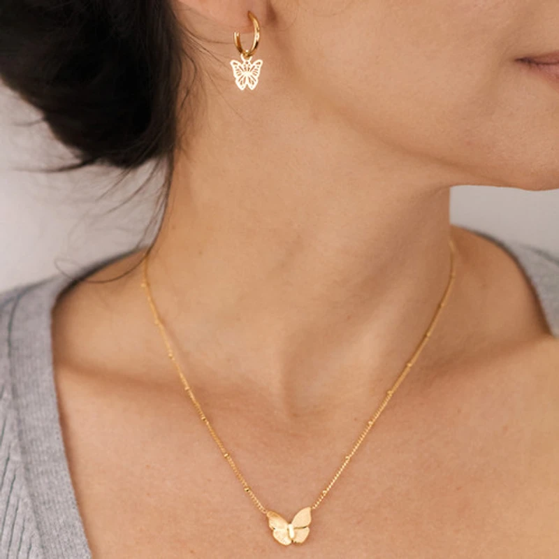 Pressed Butterfly Hoops