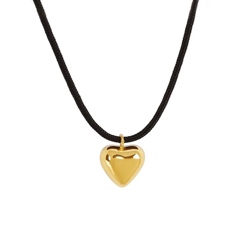 Raven Heart Rope Necklace