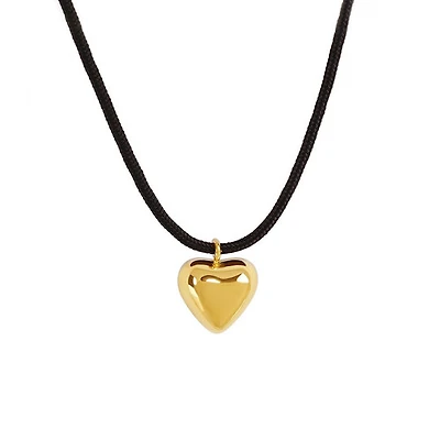 Raven Heart Rope Necklace