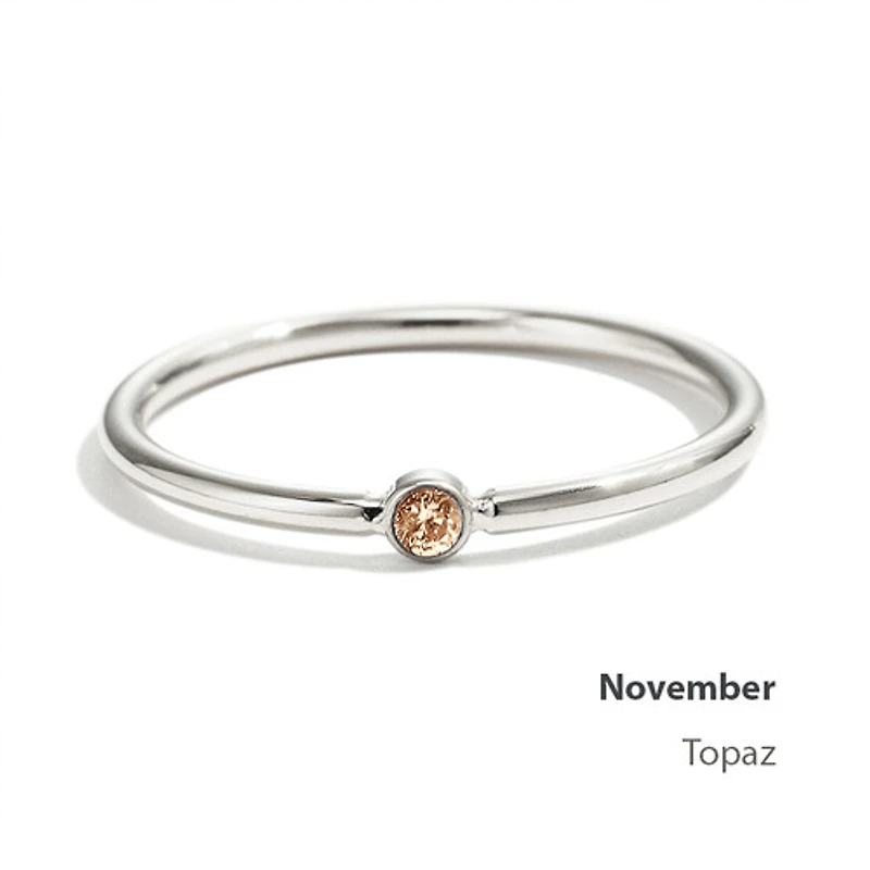 Steel Stackable Birthstone Ring