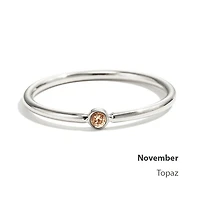 Steel Stackable Birthstone Ring