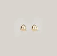 Gem Centered Heart Studs