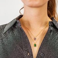 Rectangular Green Gem Necklace