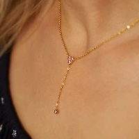 Pink Triangle Gem Necklace