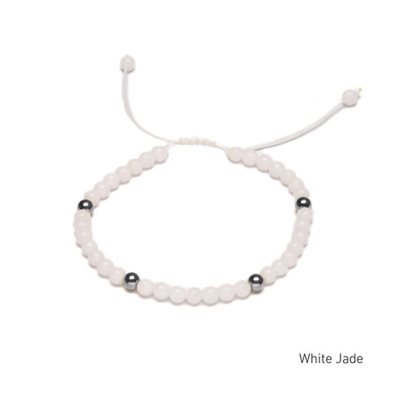Braided Natural Crystal Bracelet (Classic Black & White)