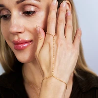Gold Dotted Connected Ring Bracelet