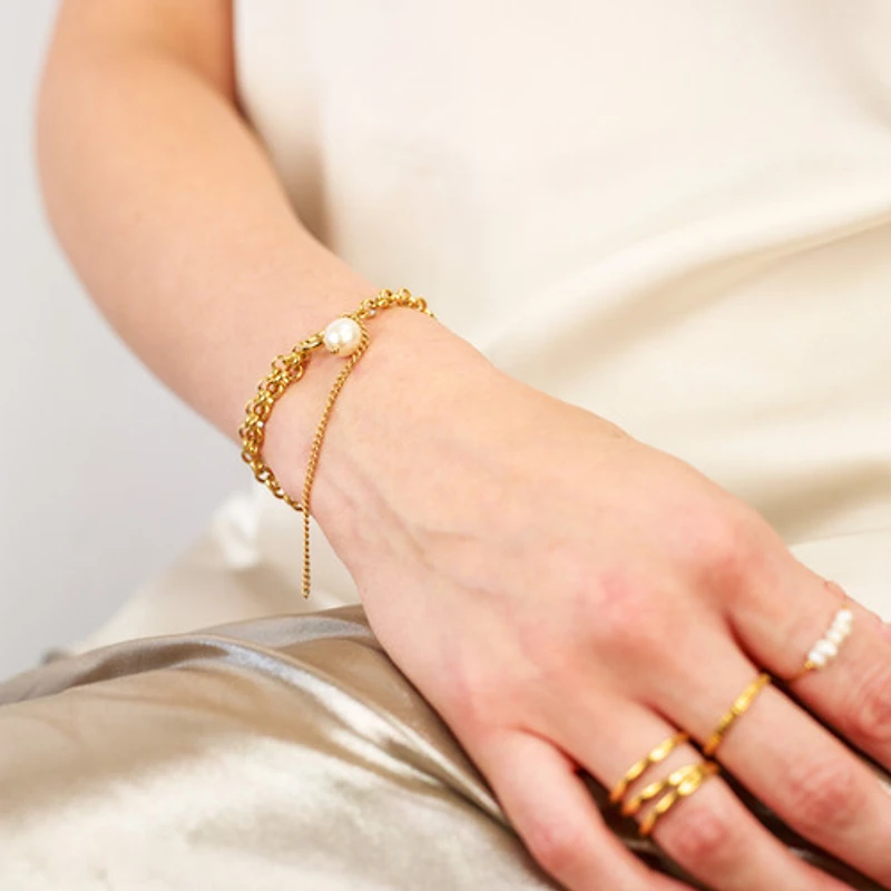 Baroque Pearl Chain Bracelet