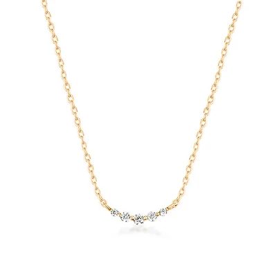 Curved Diamond Bar Necklace
