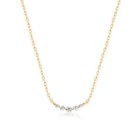 Curved Diamond Bar Necklace