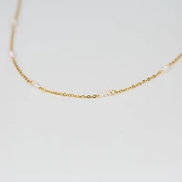 Dainty Trinity Pearl Chain Necklace