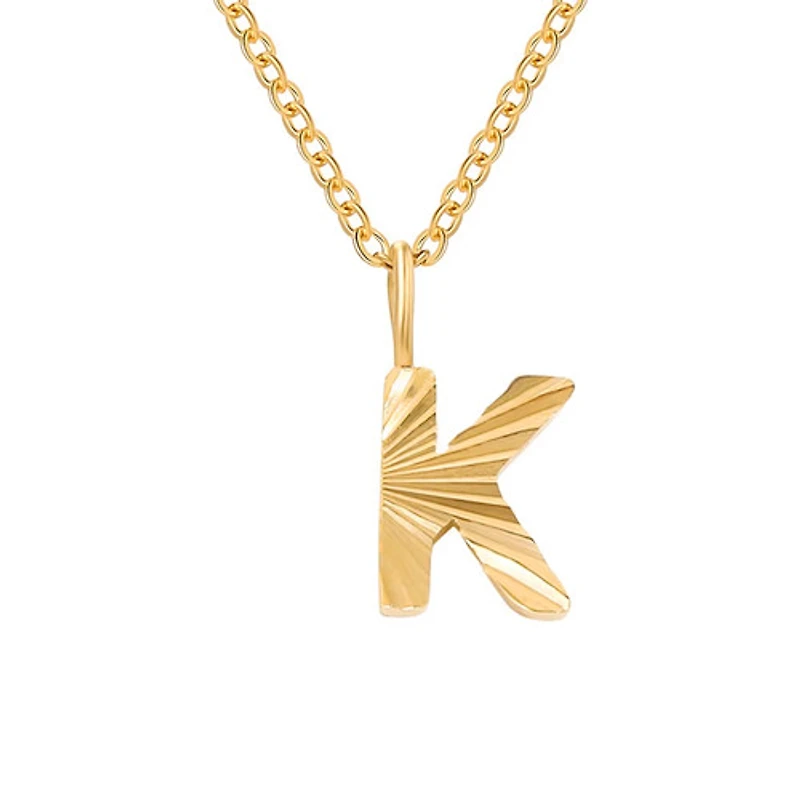 Patterned Initial Necklace (A-N)