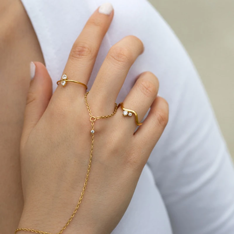 Dual Gem Wave Ring