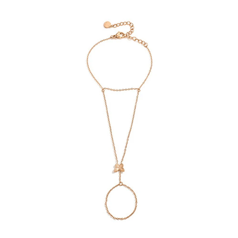Mini Butterfly Connected Ring Bracelet