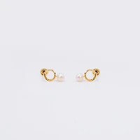 Circle Pearl Twist on Studs