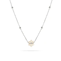 Steel Pearl Flower Necklace