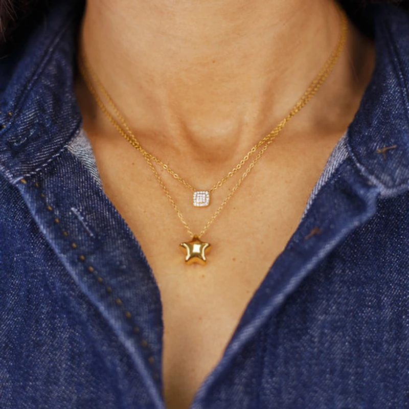 Puffy Star Pendant Necklace