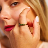 Bold Pave Ring with Green Gems