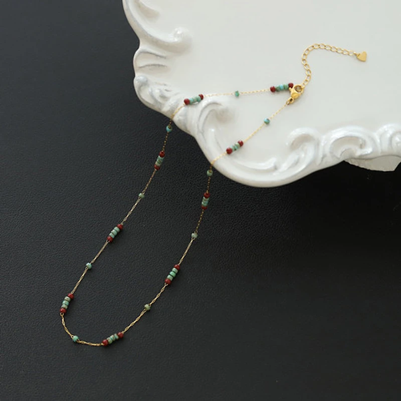 Earth-Tone Skinny Necklace