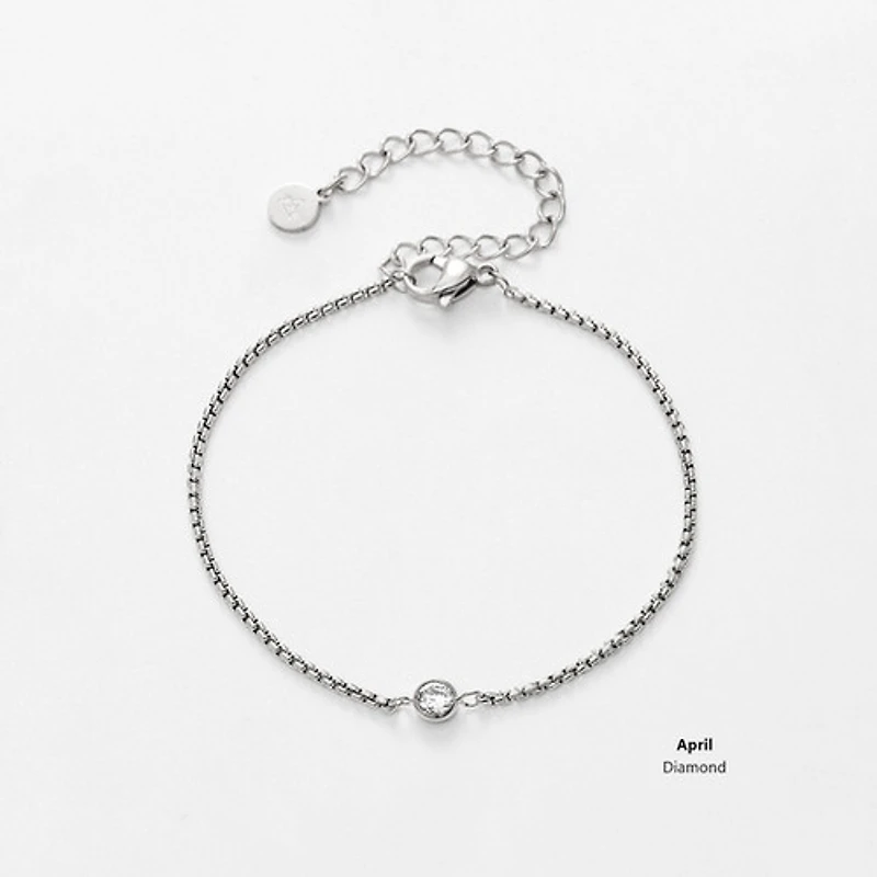 Steel Birthstone Bracelet